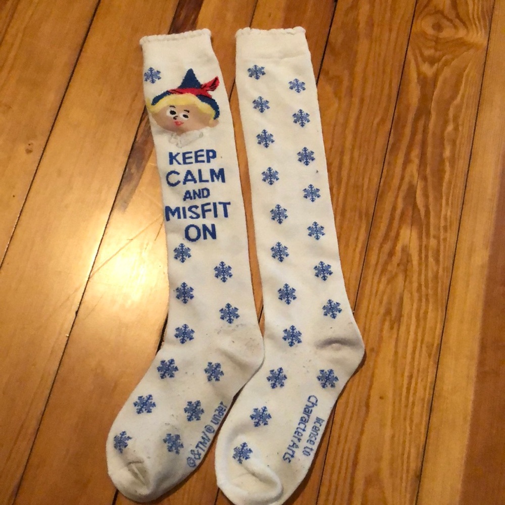 Keep Calm and Misfit On knee high socks